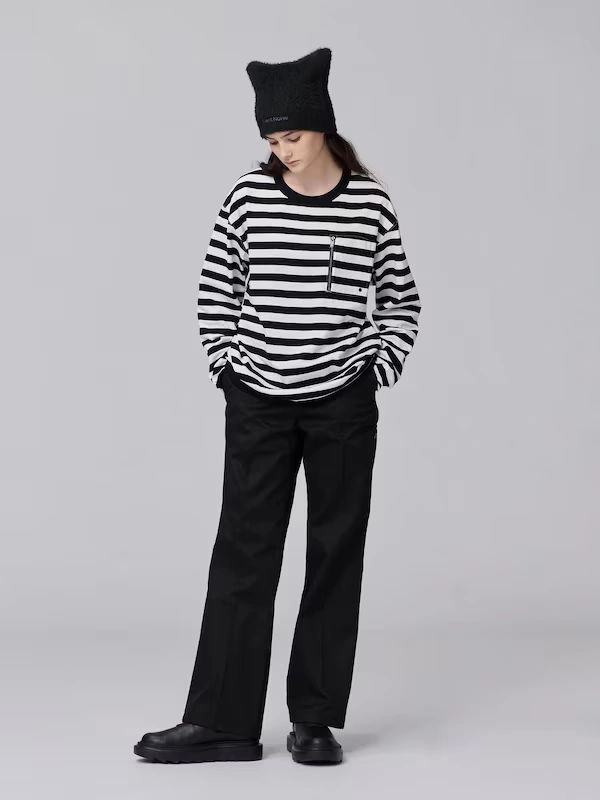 Zip Pocket Striped T-Shirt | Long | UNDERCOVER