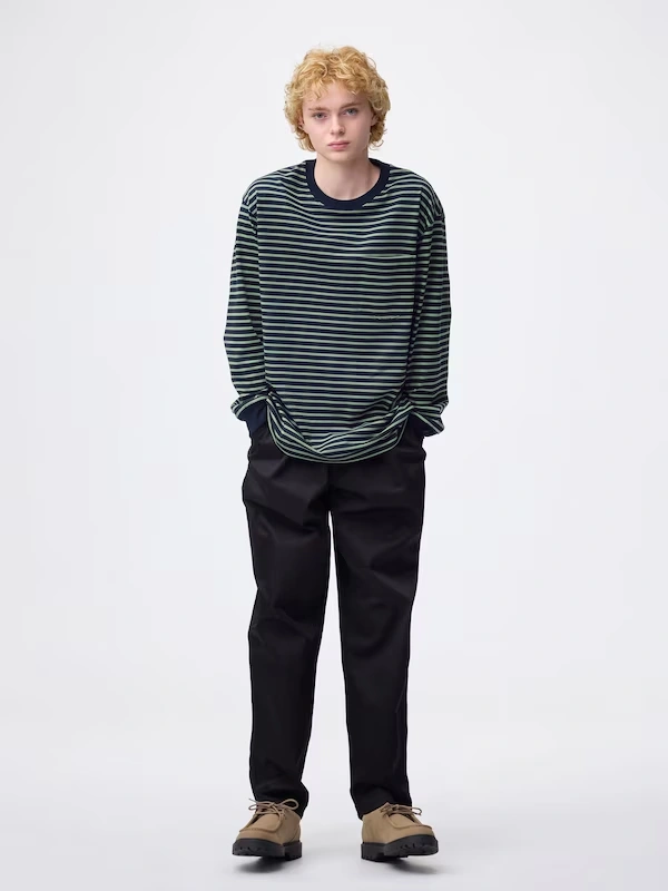 Heavy Weight Crew Neck T-Shirt | Stripe | Long