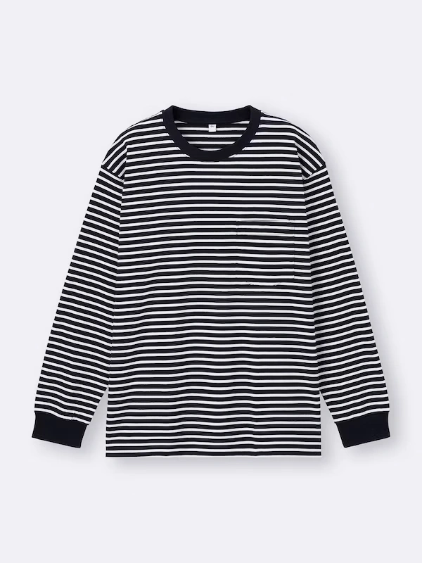 Heavy Weight Crew Neck T-Shirt | Stripe | Long