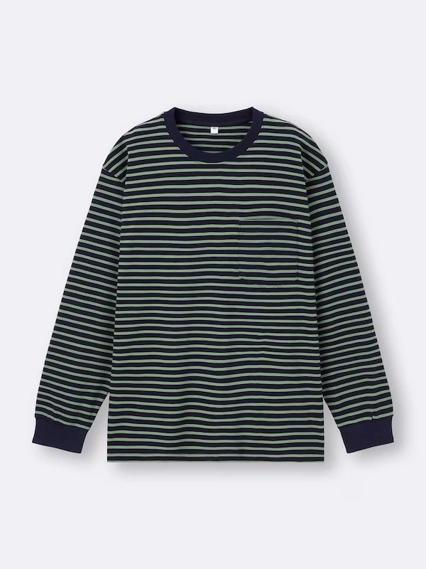 Heavy Weight Crew Neck T-Shirt | Stripe | Long