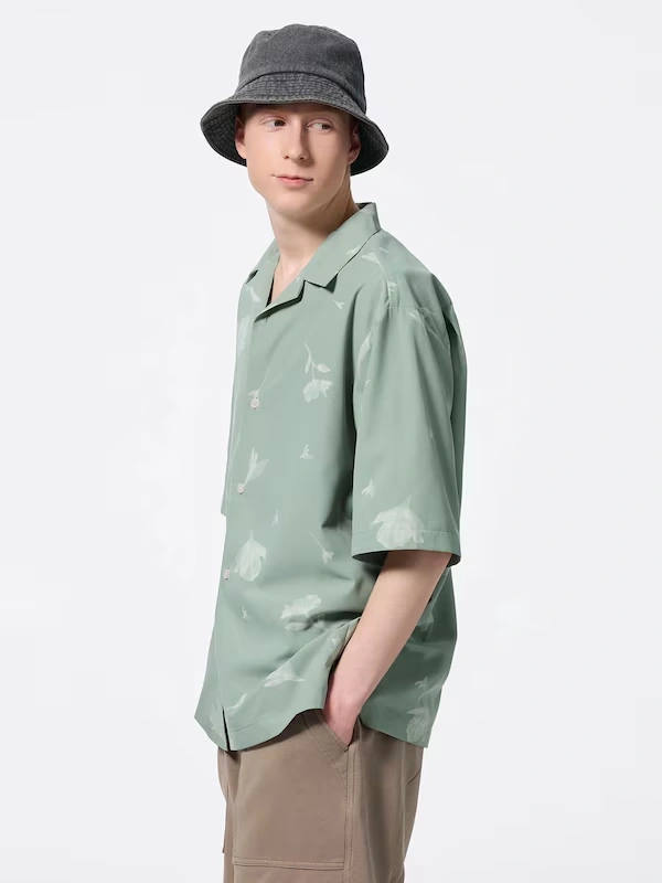 Open Collar Shirt | HalfSlv | Flower 3 Open Collar Shirt | HalfSlv | Flower