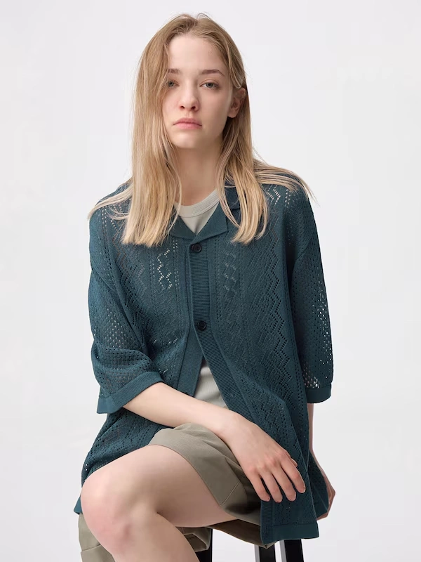 Washable Mesh Knitted Shirt | HalfSlv