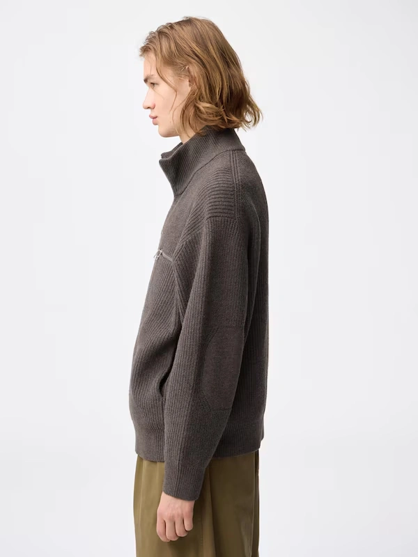 Rib Stitched Full-Zip Knitted Jacket 3 Rib Stitched Full-Zip Knitted Jacket