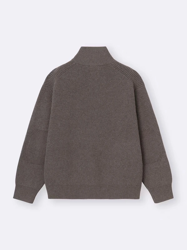 Rib Stitched Full-Zip Knitted Jacket 7 Rib Stitched Full-Zip Knitted Jacket