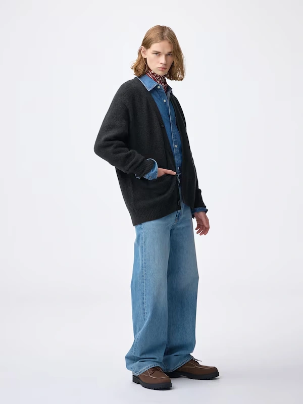 Puff Knit V Neck Cardigan 3 Puff Knit V Neck Cardigan