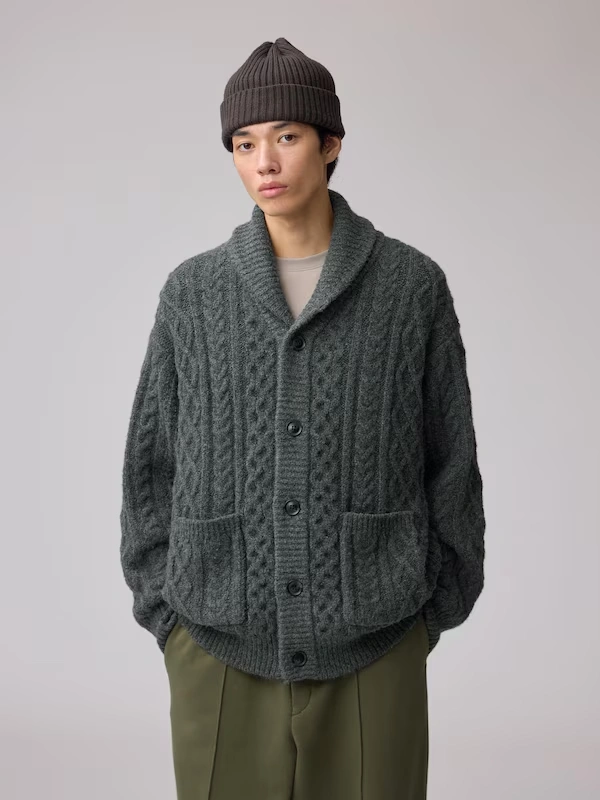 Cable Shawl Collar Cardigan | ENGINEERED GARMENTS