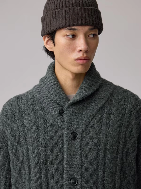 Cable Shawl Collar Cardigan | ENGINEERED GARMENTS