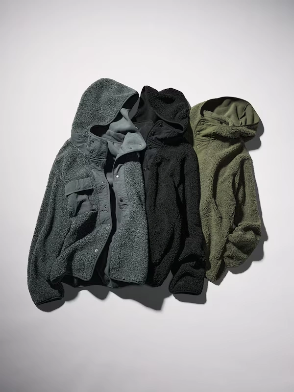 Faux Shearling Fleece Snap Hoodie | ENGINEERED GARMENTS