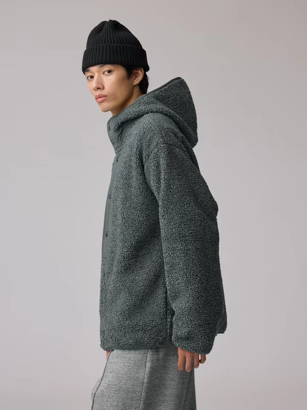 Faux Shearling Fleece Snap Hoodie | ENGINEERED GARMENTS 4 Faux Shearling Fleece Snap Hoodie | ENGINEERED GARMENTS