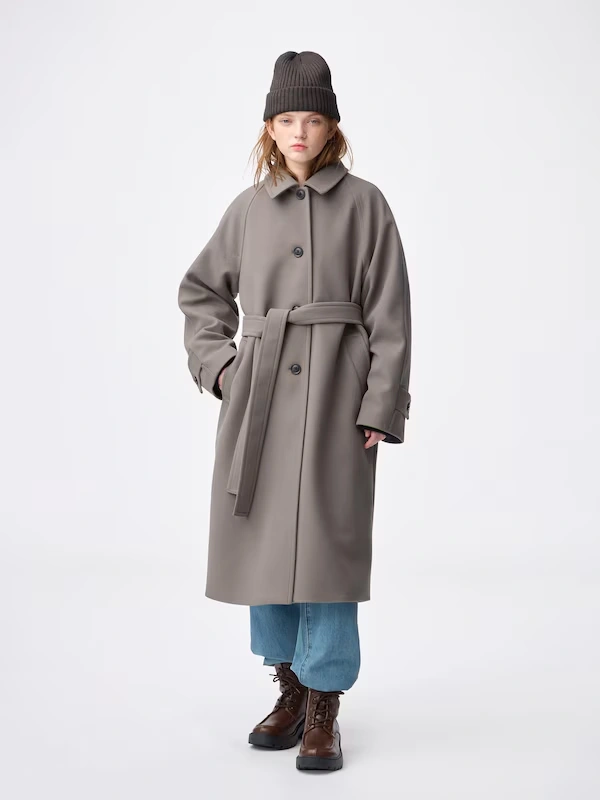 COZY MELTON Balmacaan Coat