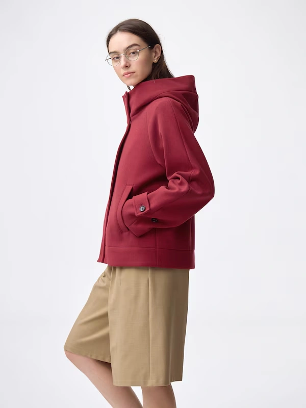 COZY MELTON Short Hoodie Coat 3 COZY MELTON Short Hoodie Coat