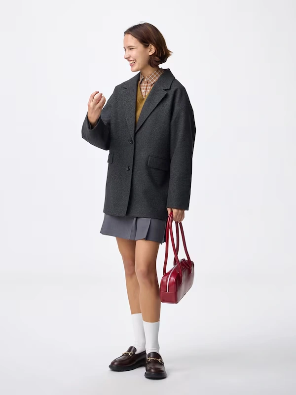 COZY MELTON Half Coat