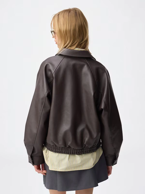 Faux Leather Harrington Jacket 4 Faux Leather Harrington Jacket