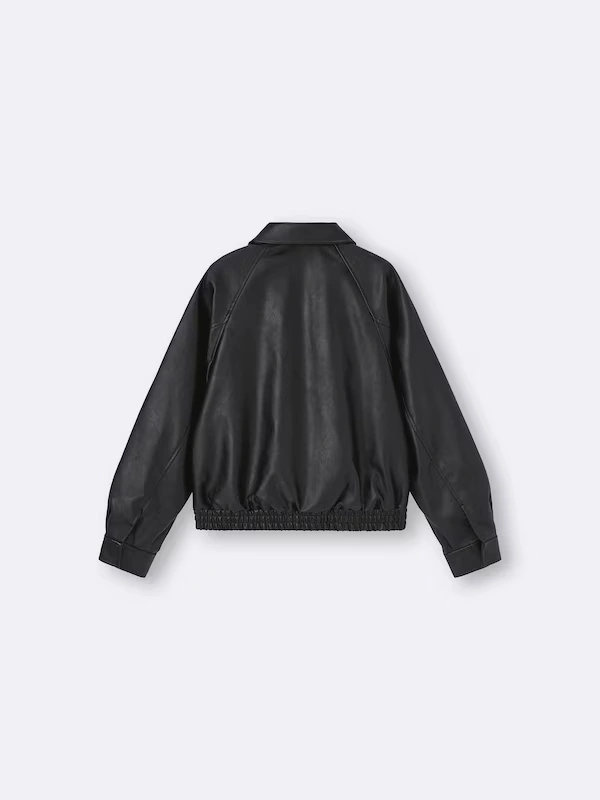 Faux Leather Harrington Jacket 6 Faux Leather Harrington Jacket