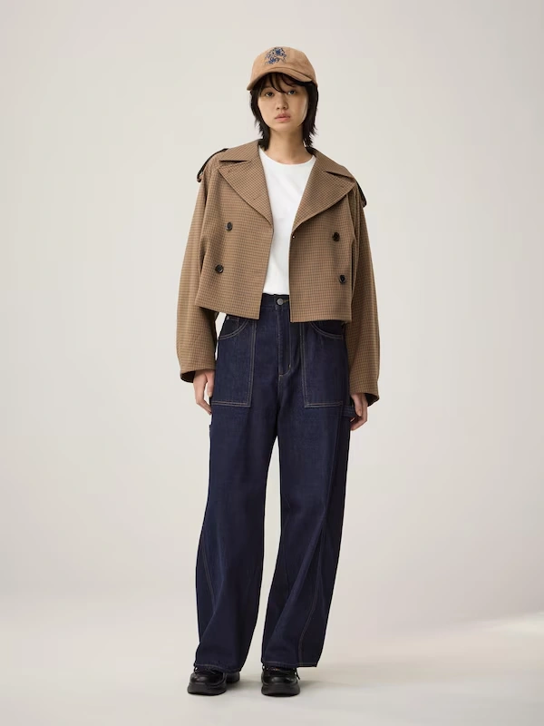 Short Trench Checked Coat | by rokh