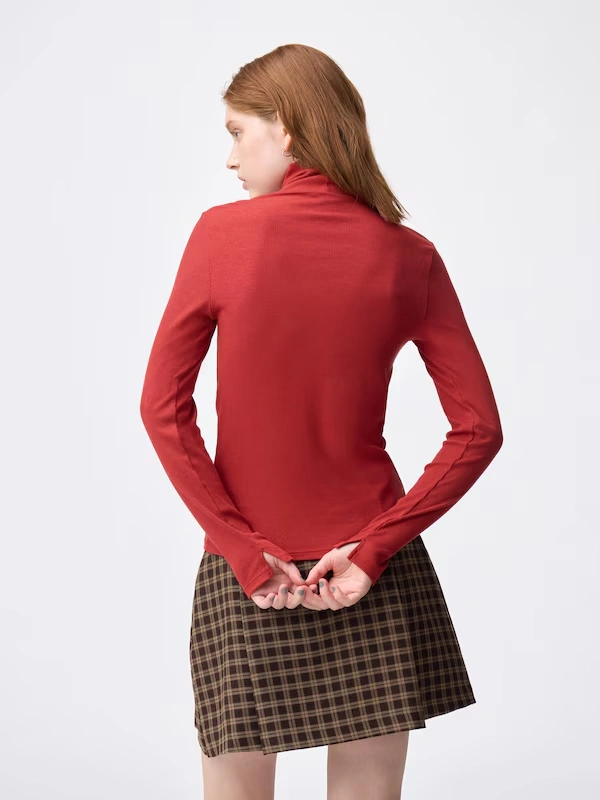 Warm Ribbed Turtleneck T-Shirt | Long 4 Warm Ribbed Turtleneck T-Shirt | Long