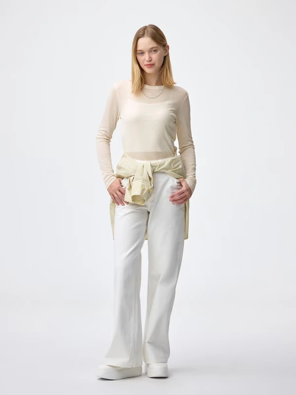 Soft Sheer Crew Neck T-Shirt | Long