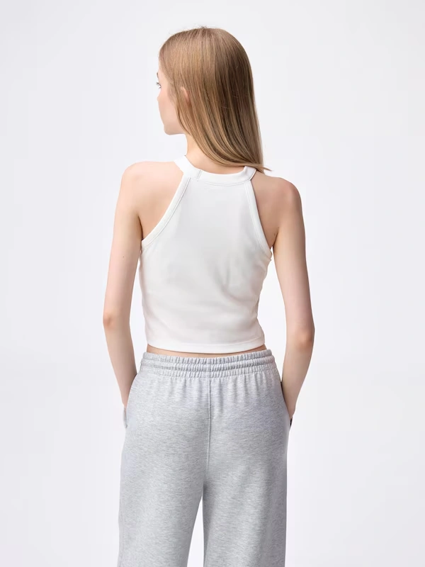 Bra-Feel Cropped Halter Neck Tank Top