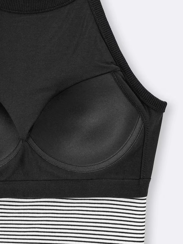 Bra-Feel Cropped Halter Neck Tank Top | Striped 5 Bra-Feel Cropped Halter Neck Tank Top | Striped