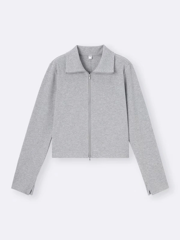 Ribbed Double-Zip Cardigan