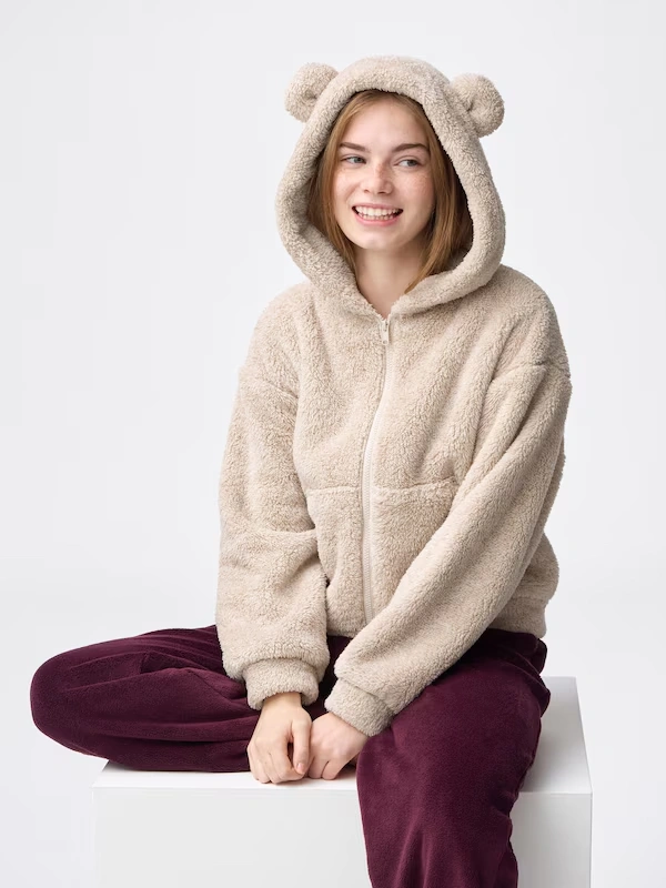 Marshmallow Feel Full-Zip Hoodie | Bear