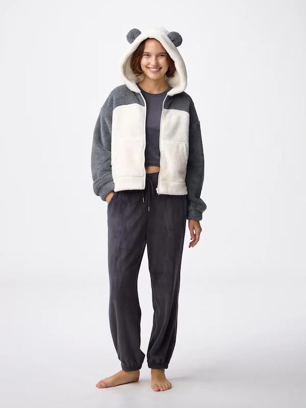 Marshmallow Feel Full-Zip Hoodie | Panda