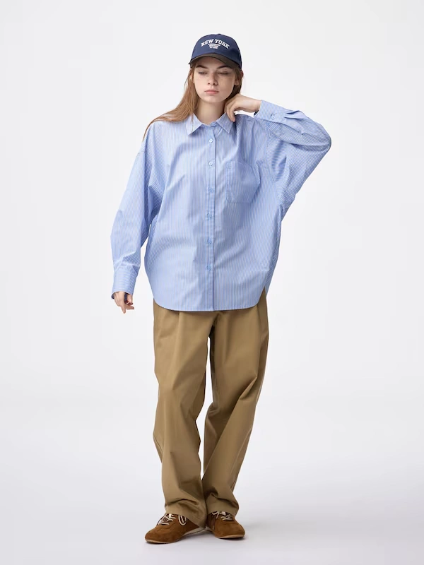 Dolman Sleeve Striped Shirt