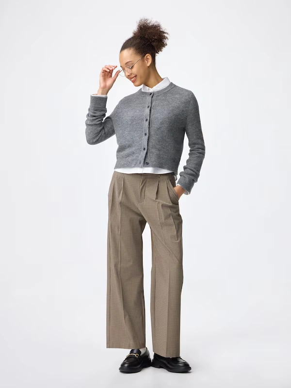 Puff Knit Crew Neck Cardigan