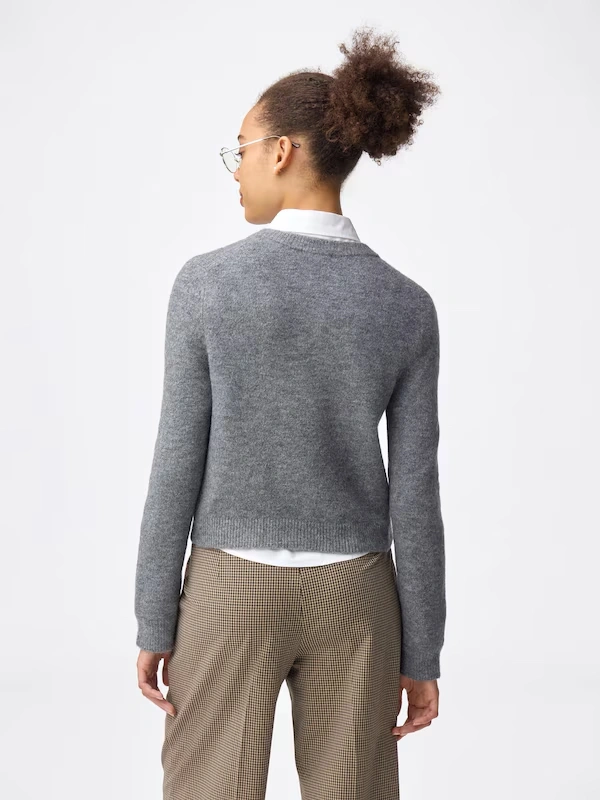 Puff Knit Crew Neck Cardigan 4 Puff Knit Crew Neck Cardigan