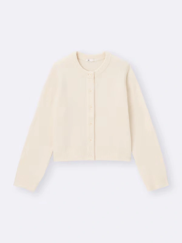 Puff Knit Crew Neck Cardigan 6 Puff Knit Crew Neck Cardigan