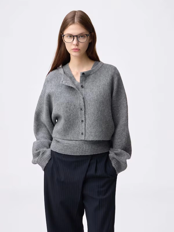 Puff Knit 2 Piece Cardigan