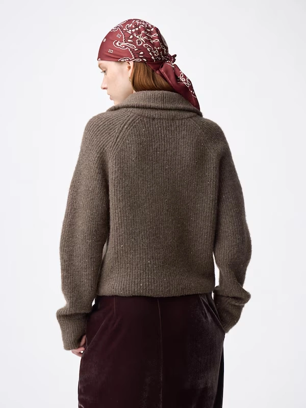 Flecked Half-Zip Knitted Pullover 4 Flecked Half-Zip Knitted Pullover