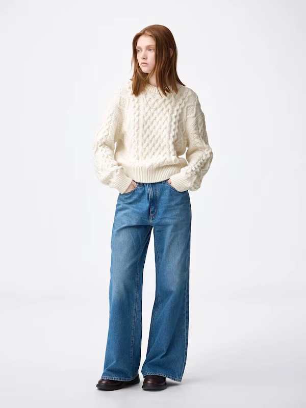 Cable Crew Neck Knitted Pullover