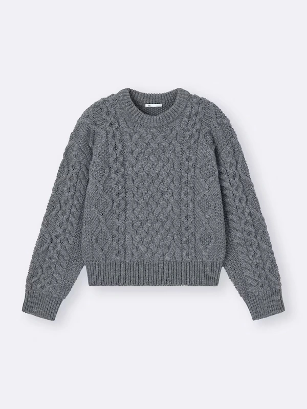 Cable Crew Neck Knitted Pullover 7 Cable Crew Neck Knitted Pullover