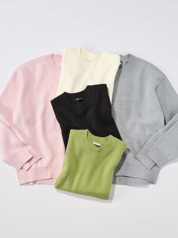 Sweat Look Knit Oversized Pullover