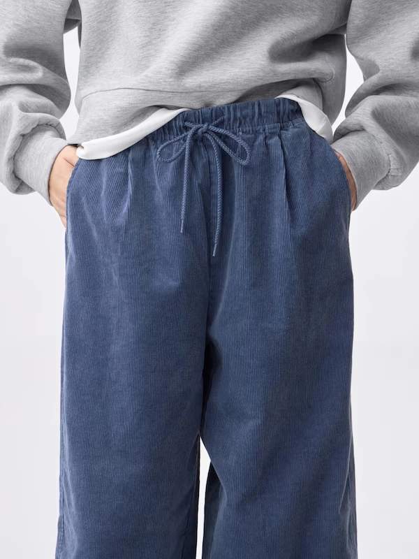 Corduroy Barrel Leg Relaxed Pants