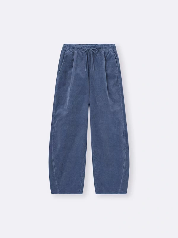 Corduroy Barrel Leg Relaxed Pants