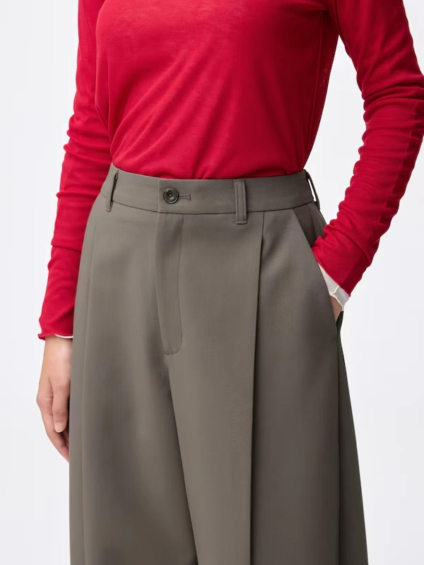 Brushed Wide Tapered Pants