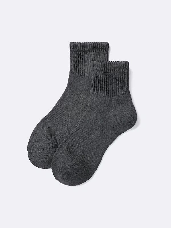 STYLE-HEAT Ribbed Pile Ankle Socks