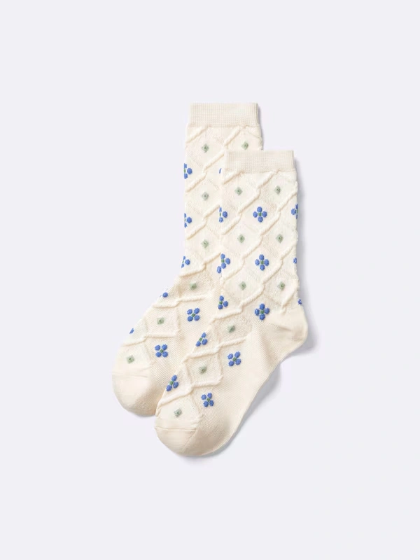 STYLE-HEAT Crew Socks | Flower 3 STYLE-HEAT Crew Socks | Flower