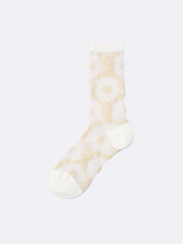 Sheer Crew Socks | Flower 3 Sheer Crew Socks | Flower