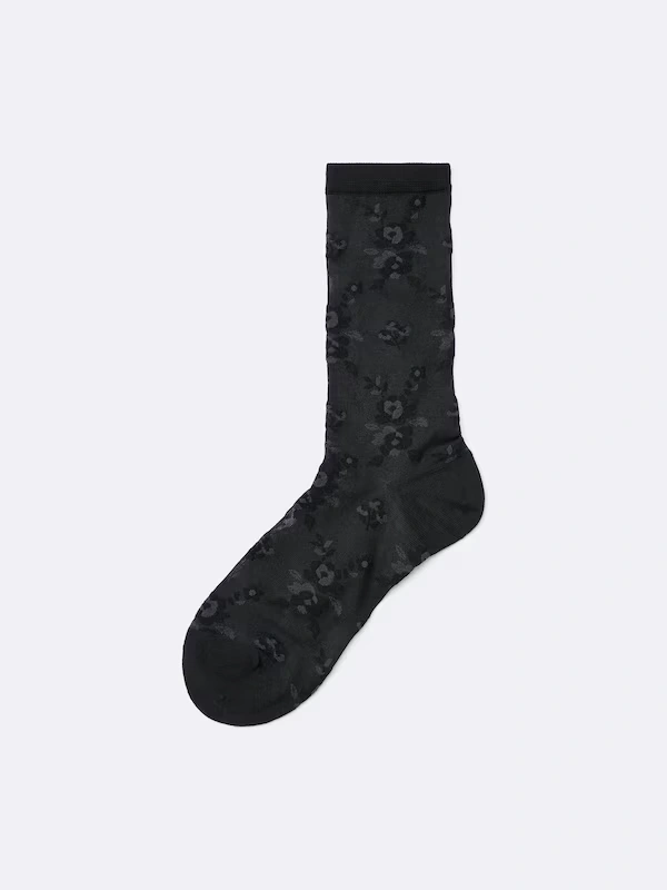 Sheer Crew Socks | Flower 4 Sheer Crew Socks | Flower