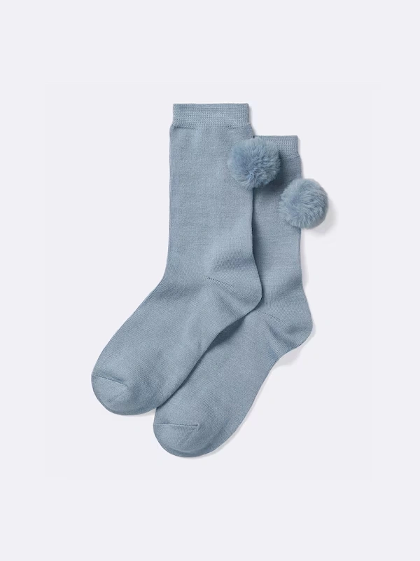 STYLE-HEAT Crew Socks | Pompom 5 STYLE-HEAT Crew Socks | Pompom