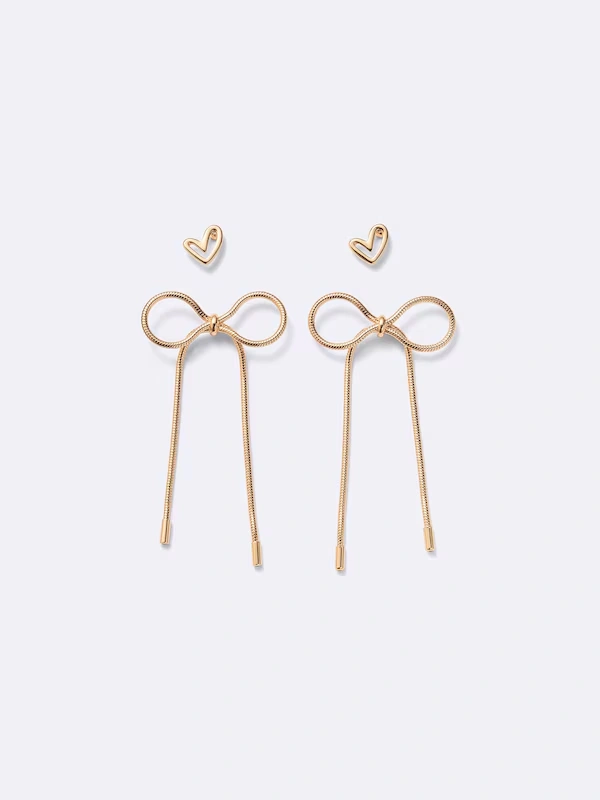 Snake Chain Ribbon Pierced Earrings 6 Snake Chain Ribbon Pierced Earrings