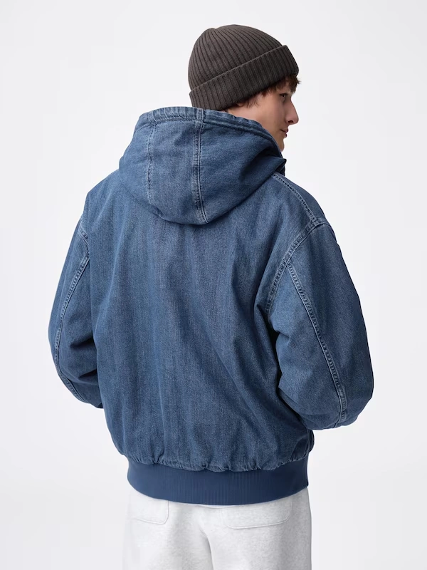 Denim Padded Zip Up Parka 5 Denim Padded Zip Up Parka