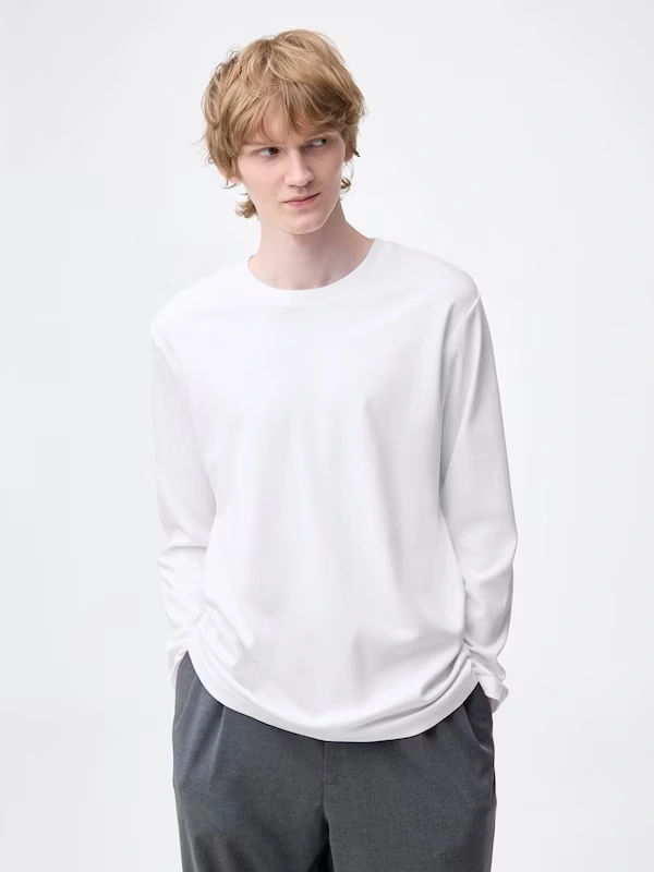 Soft Cotton Crew Neck T-Shirt | Long